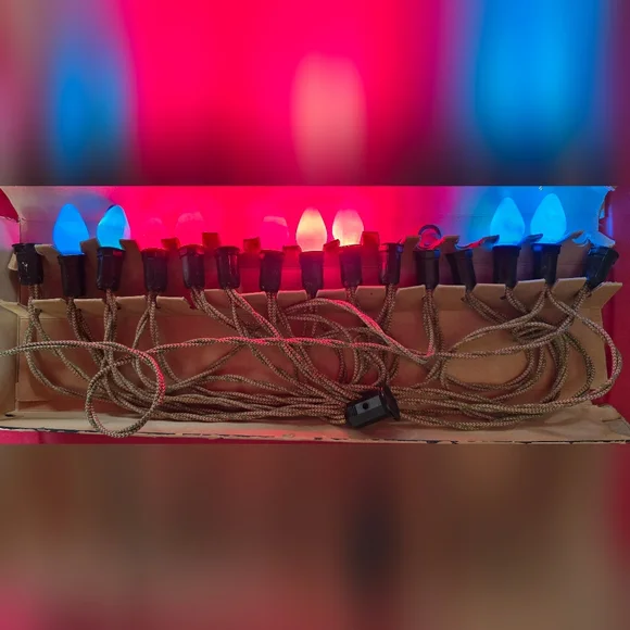Vintage Glolite Christmas Lights 15 Light Outfit Original Box C7 - Picture 5 of 5